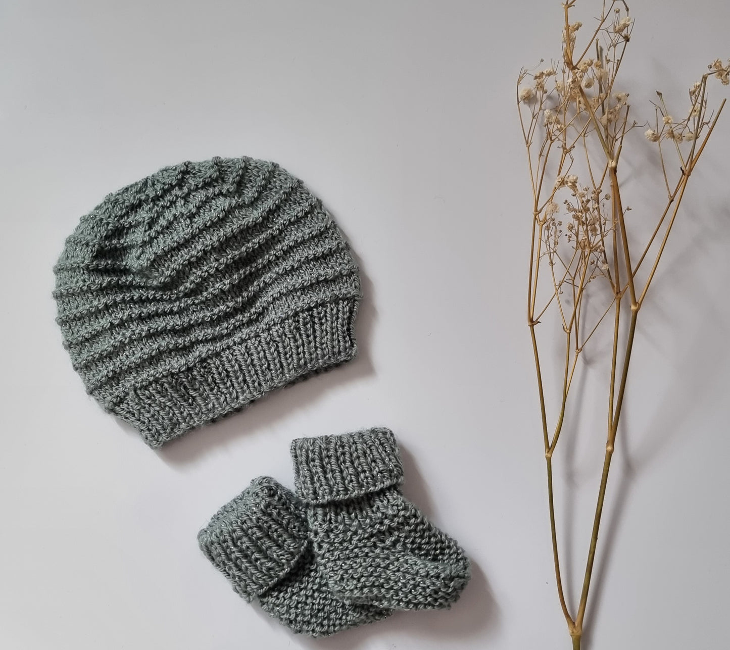 Olive Speck little knit Set 0-3 Month
